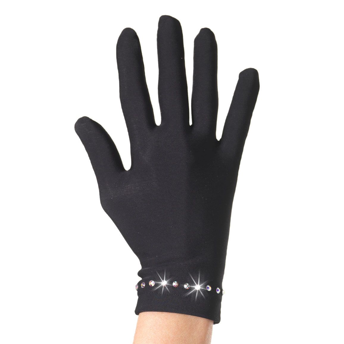 Перчатки Sagester черные со стразами Mod.№536